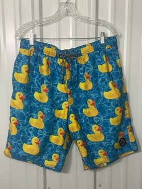 Neff  All Over Print Rubber Ducky Swim Board Shorts Men Graphic Surf Streetwear